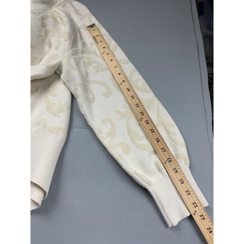 Anthropologie Womens Sweater Medium Ivory Coquette‎ Feminine Sweatshirt Classic - Picture 8 of 8